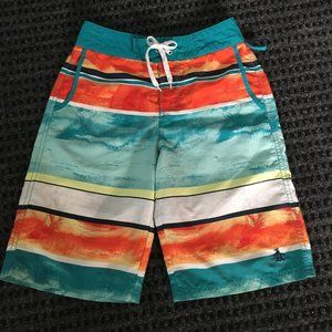 Original Penguins Stripe Boy Swim Trunks (12Y)